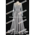 Real Fotos Langarm Chiffon Abendkleid Rhinestone Backless Chiffon Abendkleid